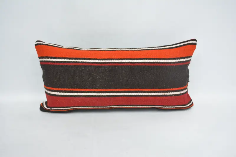 12x24 Orange Cushion Case, Gift Pillow, Vintage Kilim Pillow, Cushion Cover, Ethnic Throw Pillow Sham, Outdoor Bolster Pillow, Kilim Pillow - 1