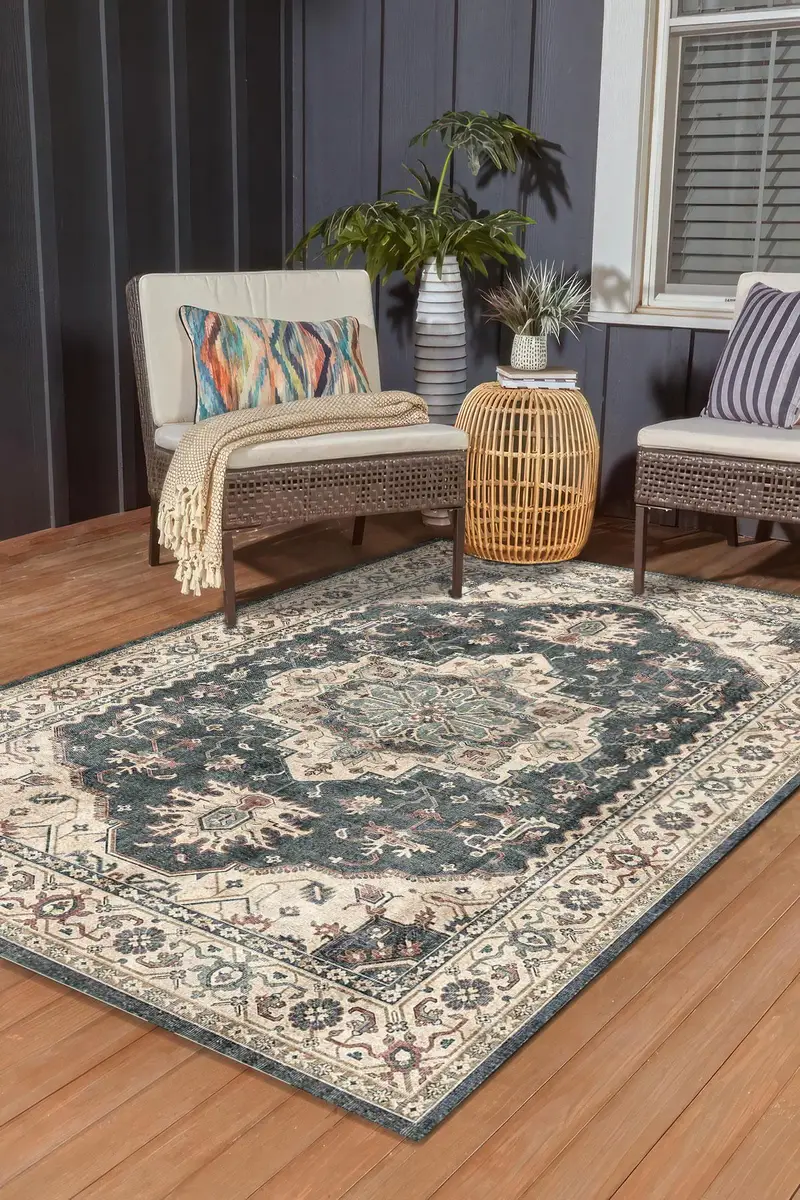 エレガントなプリントラグ：モダンな空間のためのTılsım Kadifeデザイン