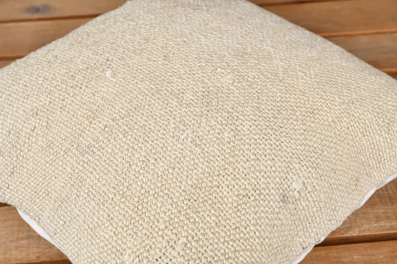 Vintage Kilim Pillow, 12x12 Beige Cushion Case, Boho Pillow, Pillow Sham, Boho Pillow Sham Cover, Bolster Throw Cushion Cover - 3