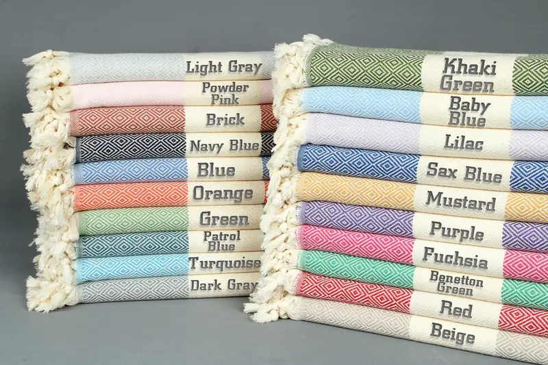 Personalized Turkish Beach Towel Wedding Gift Beige, 40x70 Inches