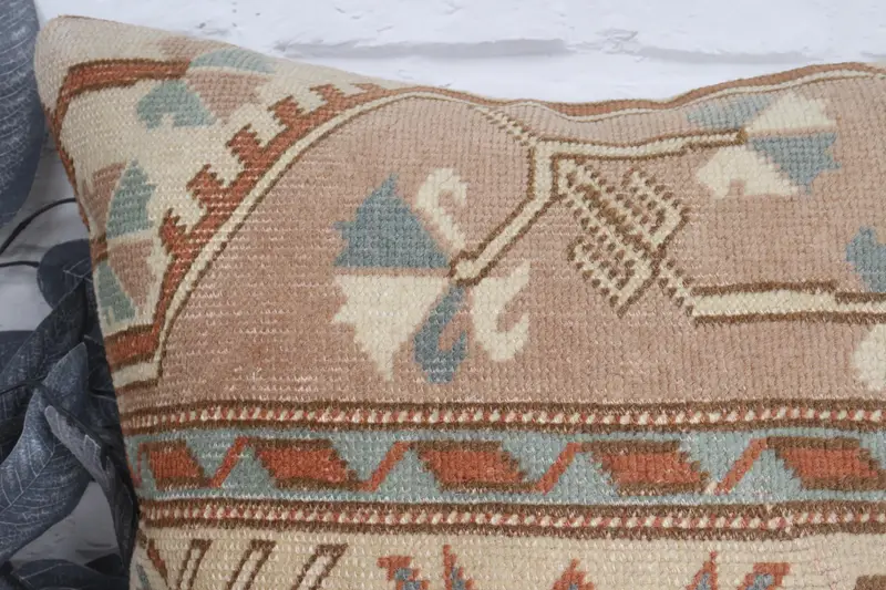 Tapestry Pillow Cover, Ethnical Kilim Rug Pillow, Turkish Kilim Pillow, Pillow for Couch, Garden Pillow, 20x20 Beige Pillow, Cushion Case - 2