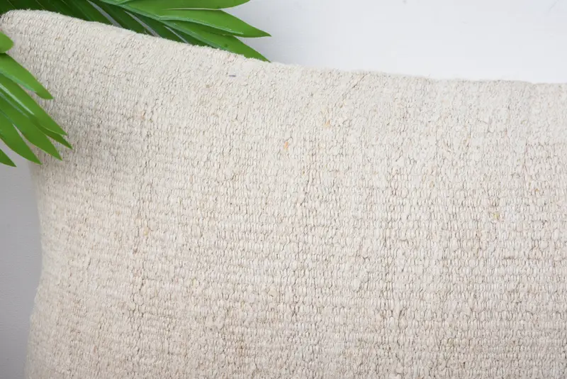 Ethnical Kilim Rug Pillow, 12x20 White Cushion, Natural Cushion Cover, Home Decor Pillow, Vintage Pillow, Outdoor Patio Pillow Case, Pillow Case - 2