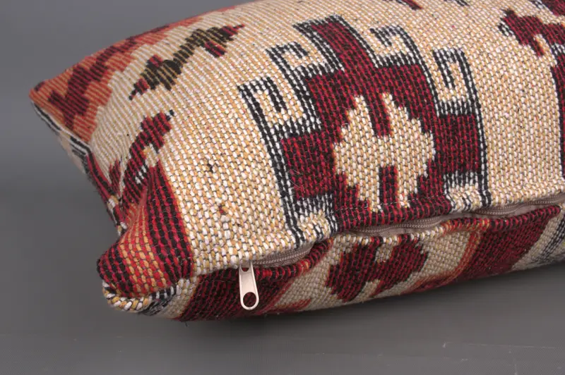 Kilim Cushion Sham, Comfy Throw Cushion, Designer Throw Pillow Case, 16x36 Red Pillow Case, Vintage Pillow, Interior Designer Pillow, Cushion Cover - 6