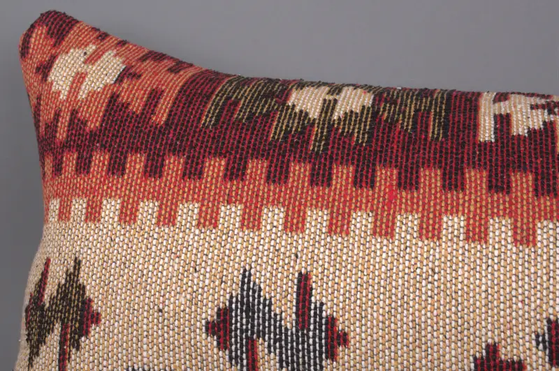 Kilim Cushion Sham, Comfy Throw Cushion, Designer Throw Pillow Case, 16x36 Red Pillow Case, Vintage Pillow, Interior Designer Pillow, Cushion Cover - 5