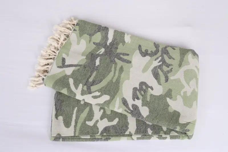 Boho Throw Blankets, 88x64 Cotton Camouflage Towel, Woven Throw Blanket, Bachelorette Party Favors, Gift For The Home, Christmas Tablecloth - 6
