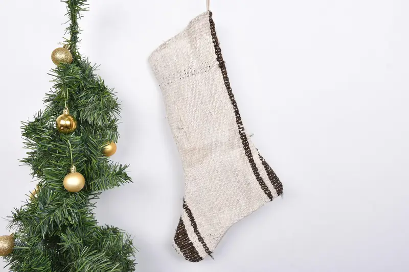 Festive Christmas Ornaments Pattern, 7-Inch Wide Christmas Stocking