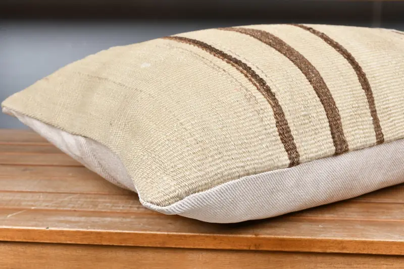 Patio Pillow Sham, Home Decor Pillow, Boho Pillow, Tapestry Pillow, Ikat Pillow Case, Vintage Pillow, 16x24 Beige Pillow Cover, Cushion Case - 4