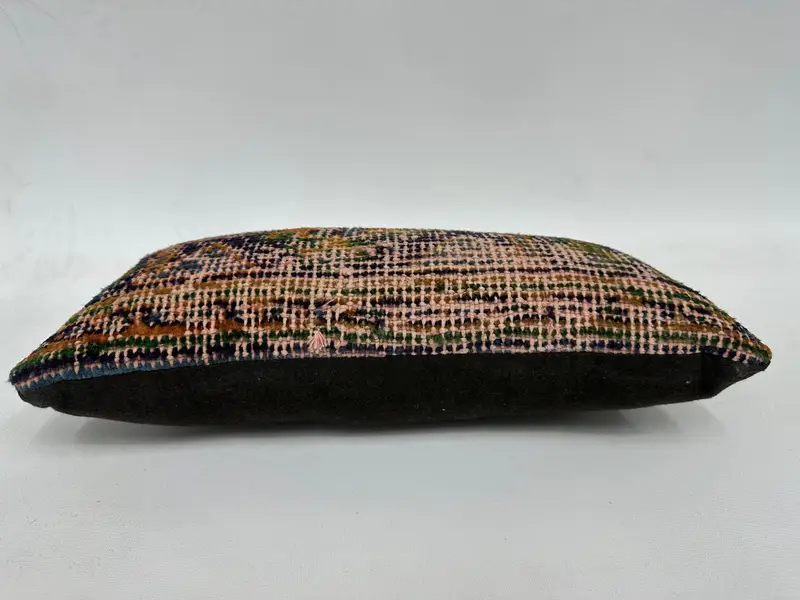 Handmade Kilim Cushion, Vintage Kilim Throw Pillow, Cushion, Ethnic Throw Pillow Cover, 8x16 Blue Cushion Case, Kilim Pillow Cover - 5