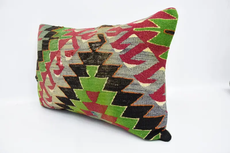 16x24 Red Pillow, Sofa Pillow, Turkish Pillow, Ethnical Kilim Rug Pillow, Kilim Cushion Sham, Bolster Throw Pillow Sham, Pillow - 4