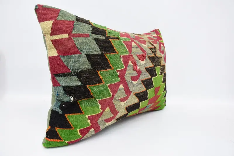 16x24 Red Pillow, Sofa Pillow, Turkish Pillow, Ethnical Kilim Rug Pillow, Kilim Cushion Sham, Bolster Throw Pillow Sham, Pillow - 3