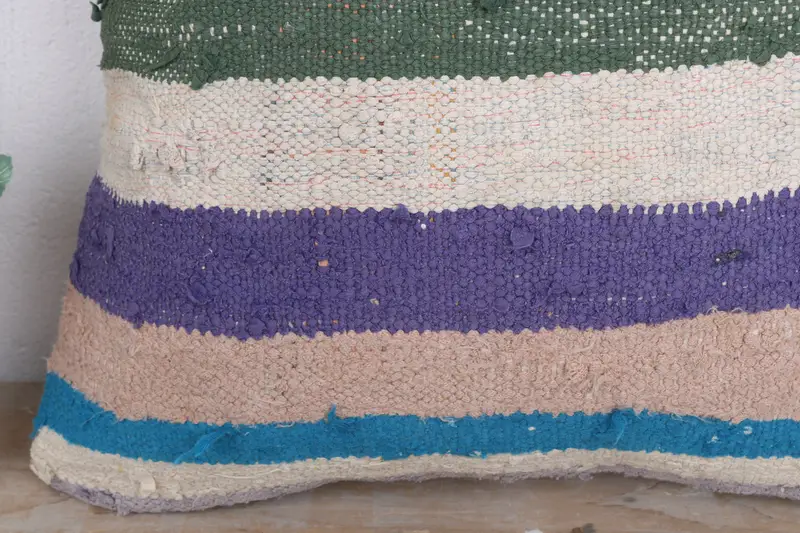 Turkish Kilim Pillow, Cushion Cover, Muted Cushion, 20x20 Blue Cushion Case, Handwoven Pillow Case, Vintage Kilim Throw Pillow, Throw Kilim Pillow - 3