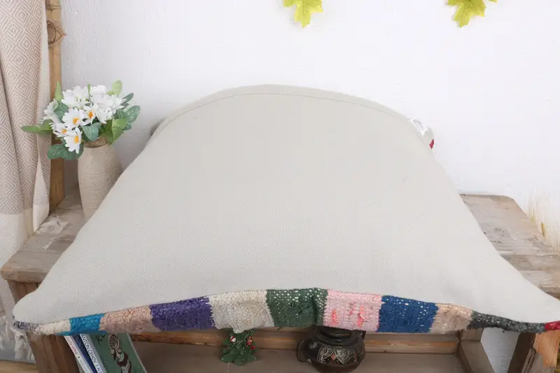 Turkish Kilim Pillow, Cushion Cover, Muted Cushion, 20x20 Blue Cushion Case, Handwoven Pillow Case, Vintage Kilim Throw Pillow, Throw Kilim Pillow - 7