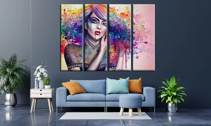 Colorful Graffiti Girl Canvas, Street Art Canvas, Wall Art Canvas, Canvas Painting, Graffiti Poster, Retro Canvas Print, Graffiti Wall Art, - 3