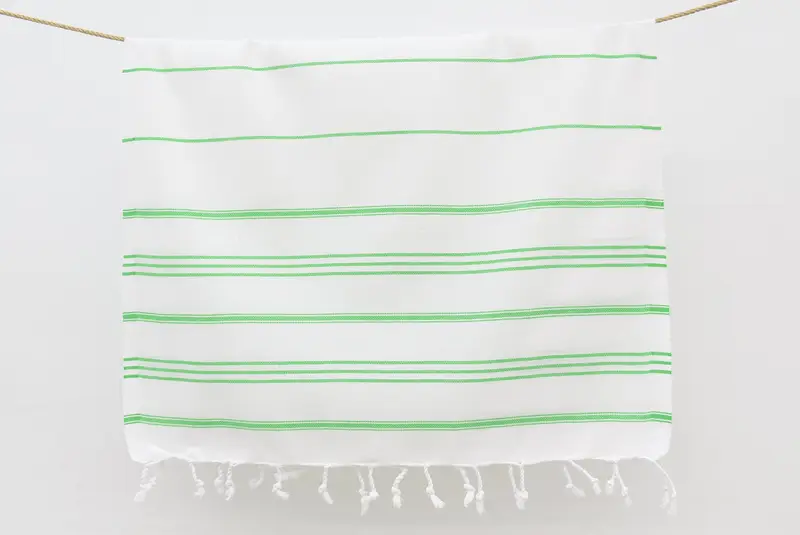 Türk çay havlu, seyahat havlu, küçük havlu, 40x24 pamuklu çizgili havlu, monogram havlu, onun için hediye, mutfak havlu, özel el havlu - 8