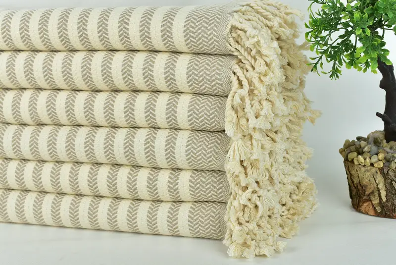 Girls Weekend Getaways Ideas, Absorbent Turkish towel, Wedding Gift For Bride, Soft towel, 70x40 Cotton Chevron Towel, Sand-resistant towel - 3