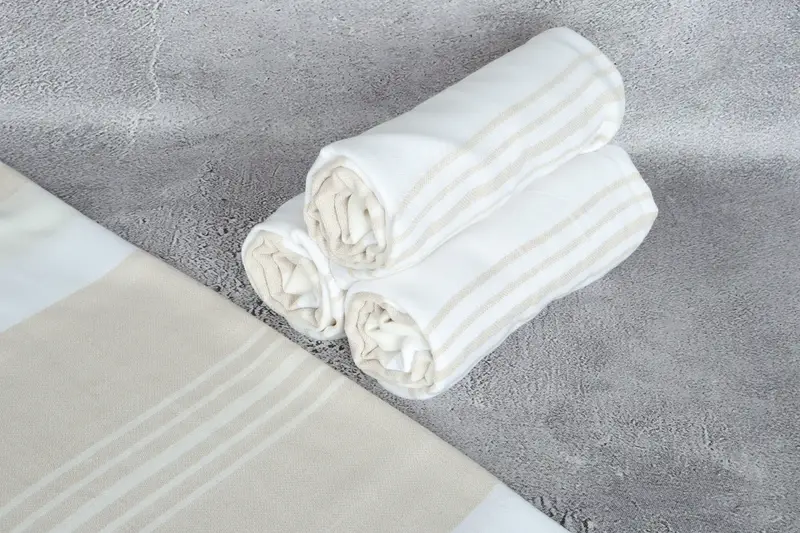 Turkish Towel USA, Gift For Best Friend, Gift For Her, Turkish fouta towel for outdoor use, Monogram Turkish Towel, 70x40 Cotton Striped Towel - 8