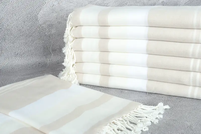 Turkish Towel USA, Gift For Best Friend, Gift For Her, Turkish fouta towel for outdoor use, Monogram Turkish Towel, 70x40 Cotton Striped Towel - 2