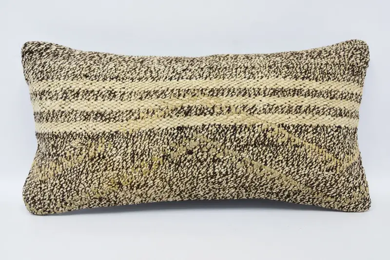 Throw Minimalist Rectangle Pillow Case, 8x16 inch LuxuryBeige Gift Wool Pillow - 1