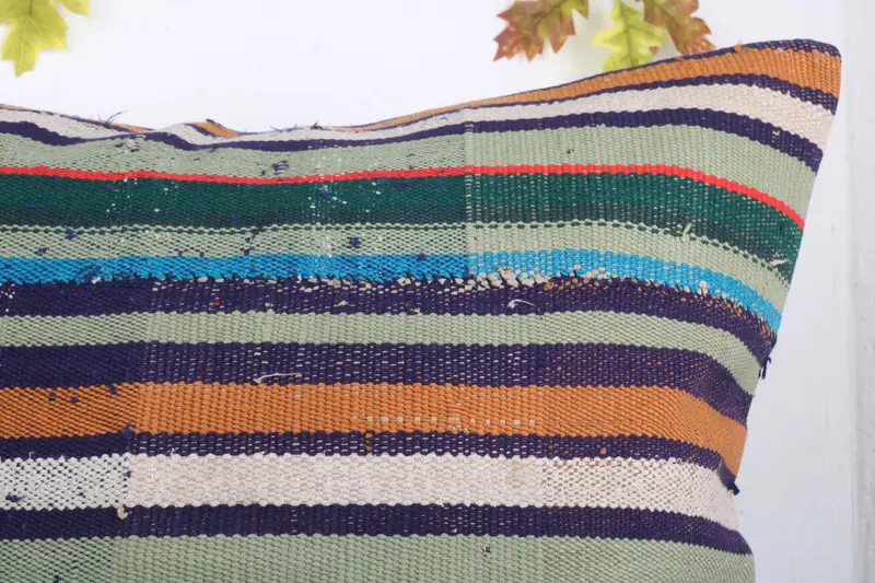 Vintage Kilim Throw Pillow, Handmade Rug Seat Cushion Case, Square Throw Pillow, Boho Pillow, 32x32 Blue Cushion Cover, Cushion, Antique Pillows - 5