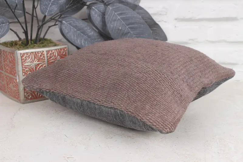 Sofa Bolster Pillow Case, Pillow for Sofa, Ethnical Kilim Rug Pillow, Cushion, Kilim Cushion Sham, 12x12 Brown Cushion Cover - 6