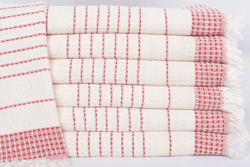 Bachelorette Custom Hand Towel, Monogrammed Red Waffle Bath Towel, 40x20 Inches