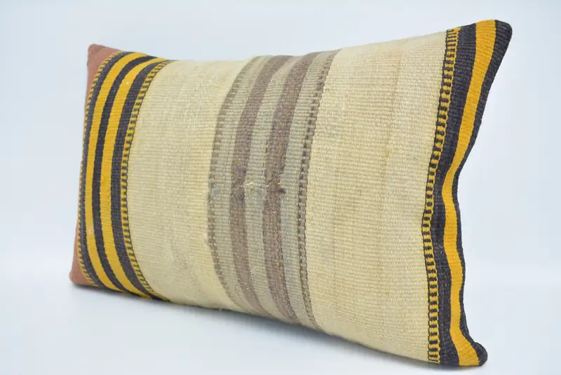 Authentic Cushion Case, Interior Designer Pillow, Cushion Case, 16x24 Beige Cushion Case, Home Decor Pillow, Vintage Kilim Throw Pillow - 4