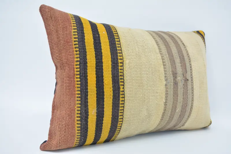 Authentic Cushion Case, Interior Designer Pillow, Cushion Case, 16x24 Beige Cushion Case, Home Decor Pillow, Vintage Kilim Throw Pillow - 3