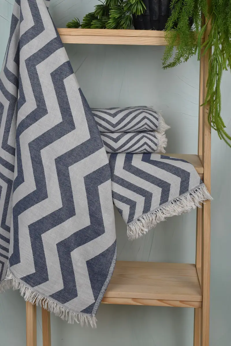 Custom Bath Towel, Beach Towel Bulk, Monogram Beach Towel, 70x40 Cotton Zigzag Design Towel, Travel Towel, Merry Christmas Gifts, Turkish hand towel - 6