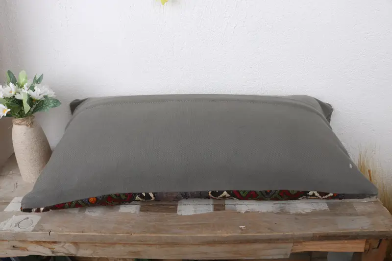 Bright Cushion Case, Toss Pillow Sham, Kilim Cushion Sham, 12x24 Red Cushion, Pillow for Sofa, Pillow, Interior Designer Pillow, Couch Pillow Sham - 7