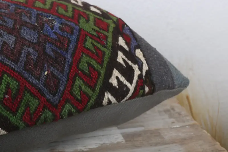Bright Cushion Case, Toss Pillow Sham, Kilim Cushion Sham, 12x24 Red Cushion, Pillow for Sofa, Pillow, Interior Designer Pillow, Couch Pillow Sham - 6