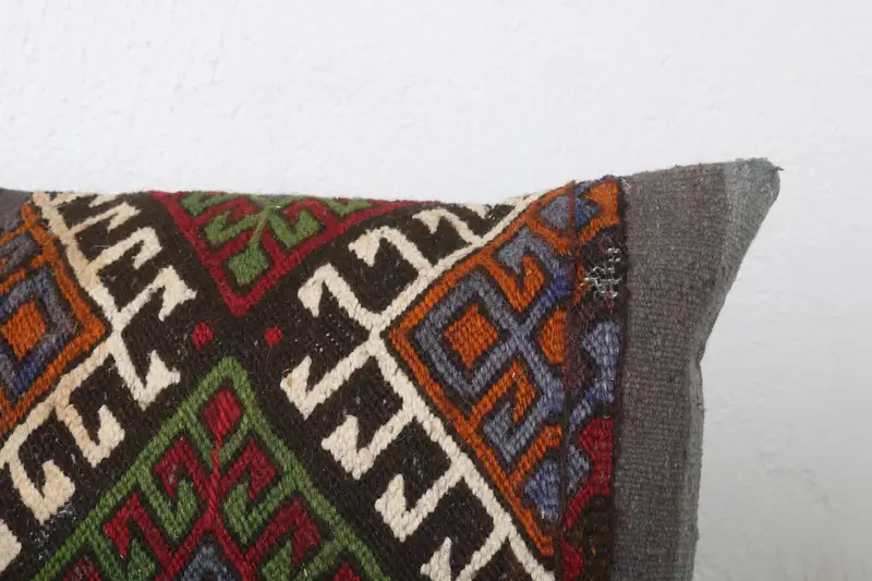 Bright Cushion Case, Toss Pillow Sham, Kilim Cushion Sham, 12x24 Red Cushion, Pillow for Sofa, Pillow, Interior Designer Pillow, Couch Pillow Sham - 5