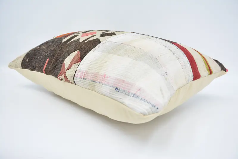 Throw Kilim Pillow, Toss Pillow Case, Vintage Pillow, 16x24 White Cushion Case, Pillow Cover, Square Throw Cushion, Pillow for Sofa - 6