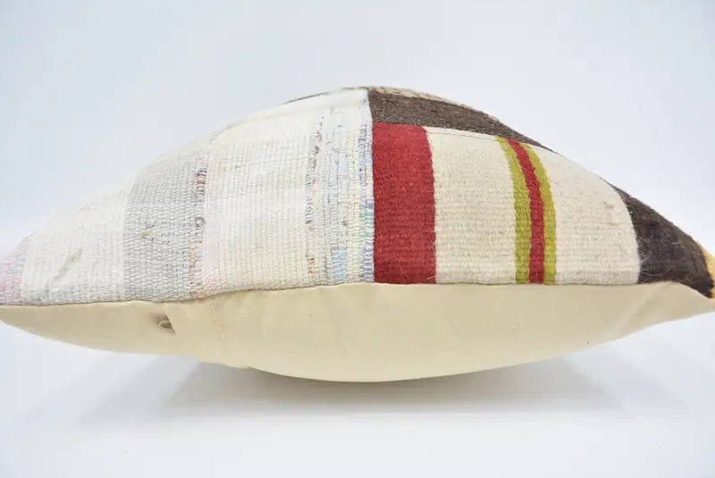 Throw Kilim Pillow, Toss Pillow Case, Vintage Pillow, 16x24 White Cushion Case, Pillow Cover, Square Throw Cushion, Pillow for Sofa - 5