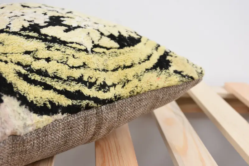 Cushion Cover, Antique Pillows, 14x14 Yellow Pillow, Hippie Throw Cushion, Neutral Throw Pillow Cover, Pillow for Couch, Pillow for Sofa - 7