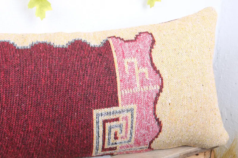 Cushion Cover, Home Decor Pillow, 16x36 Beige Pillow, Interior Designer Pillow, Ethnical Kilim Rug Pillow, Handmade Pillow Case - 5