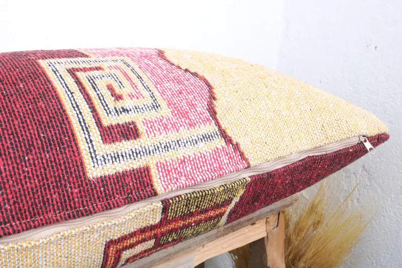 Cushion Cover, Home Decor Pillow, 16x36 Beige Pillow, Interior Designer Pillow, Ethnical Kilim Rug Pillow, Handmade Pillow Case - 6