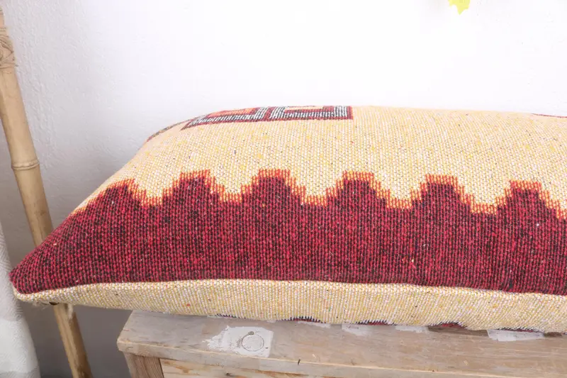 Cushion Cover, Home Decor Pillow, 16x36 Beige Pillow, Interior Designer Pillow, Ethnical Kilim Rug Pillow, Handmade Pillow Case - 7