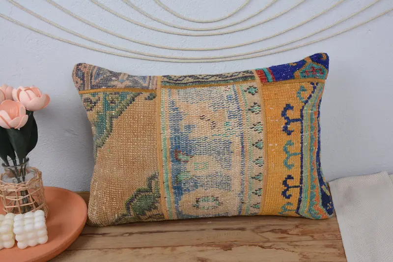 16x24 Yellow Cushion Cover, Authentic Pillow Sham, Pillow Case, Pillow for Sofa, Boho Pillow Sham Cover, Pattern Throw Pillow Cover, Antique Pillows - 2