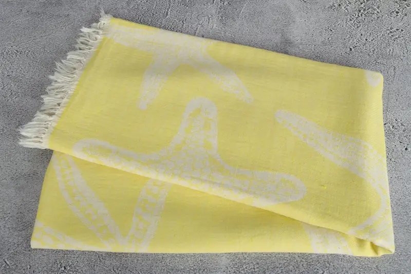 Custom Gifts, Bachelorette Party Items, Custom Wedding Gift, Beach towel, Summer Towel, Cotton towel, 70x40 Cotton Starfish Patterned Towel - 7