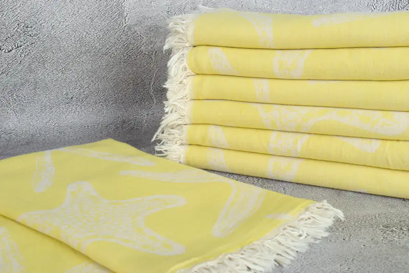 Custom Gifts, Bachelorette Party Items, Custom Wedding Gift, Beach towel, Summer Towel, Cotton towel, 70x40 Cotton Starfish Patterned Towel - 3
