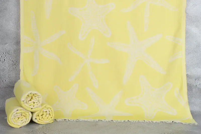 Custom Gifts, Bachelorette Party Items, Custom Wedding Gift, Beach towel, Summer Towel, Cotton towel, 70x40 Cotton Starfish Patterned Towel - 1