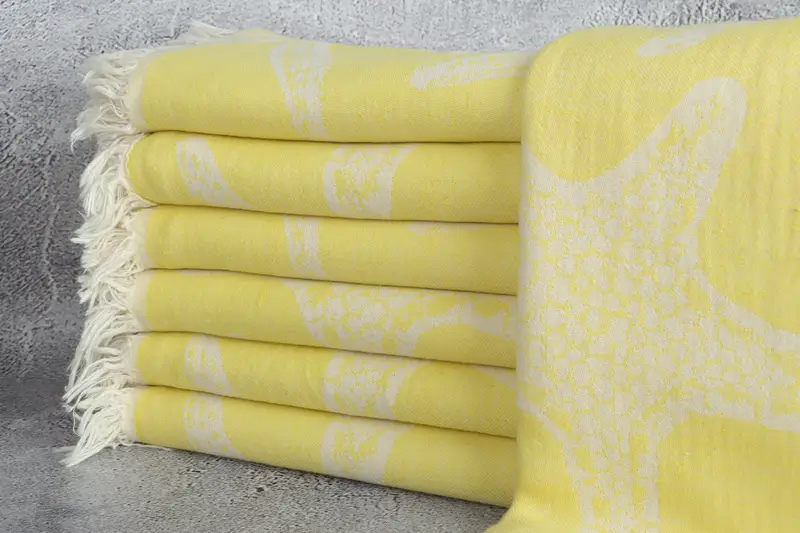 Custom Gifts, Bachelorette Party Items, Custom Wedding Gift, Beach towel, Summer Towel, Cotton towel, 70x40 Cotton Starfish Patterned Towel - 2