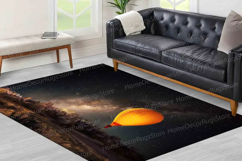 Eleganter bedruckter Teppich: Kappadokien-Ballon- und Milchstraßen-Design