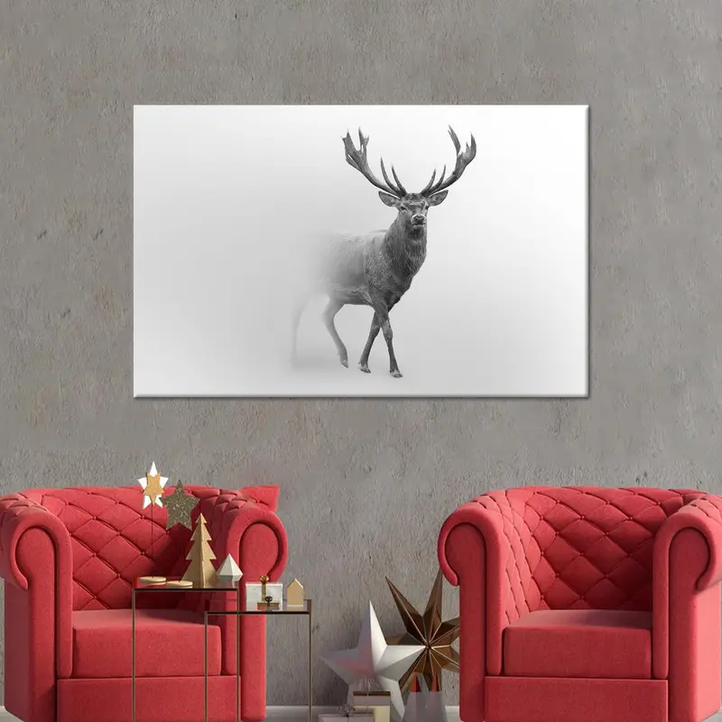 ロフト農家の装飾用のエレガントなトナカイ野生動物キャンバス