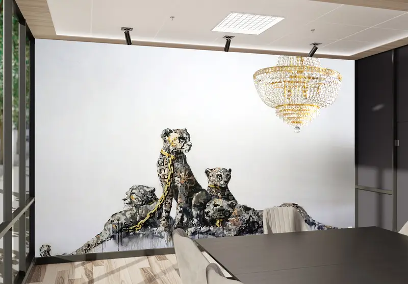 Zarif Leopar Desenli Duvar Kağıdı: Alanınız için Vahşi Hayvan Sanatı