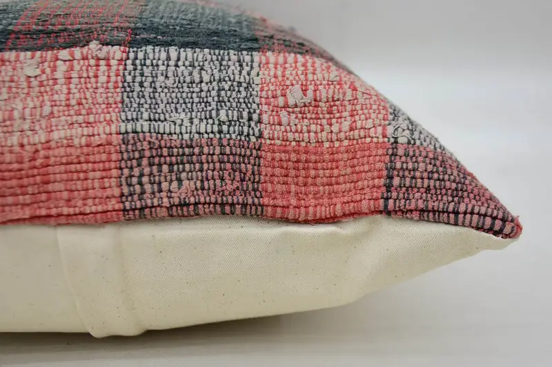 Boho Throw Pillow Case, Kilim Pillow Cover, 16x24 Red Cushion Cover, Cushion Case, Throw Kilim Pillow, Boho Pillow Sham Cover - 6