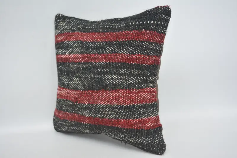 Home Decor Pillow, Vintage Kilim Pillow, Pillow Sham, Ethnic Pillow Cover Cushion Case, Boho Pillow, 12x12 Red Cushion Case - 4