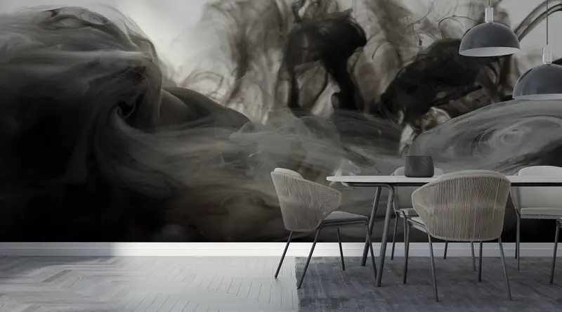 Çağdaş Loft Baskılı Duvar Kağıdı: Sigara İçilen Siyah ve Gri Tasarım