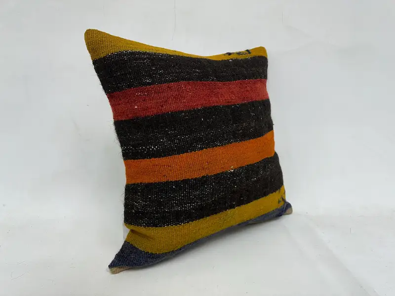 20x20 Brown Pillow, Antique Pillows, Boho Pillow Sham Cover, Cushion Case, Kilim Cushion Sham, Living Room Throw Cushion Cover - 3