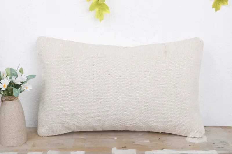 Kilim Pillow, 12x20 White Pillow Cover, Pillow Case, Hippie Throw Cushion, Antique Pillows, Designer Throw Cushion, Turkish Pillow - 2